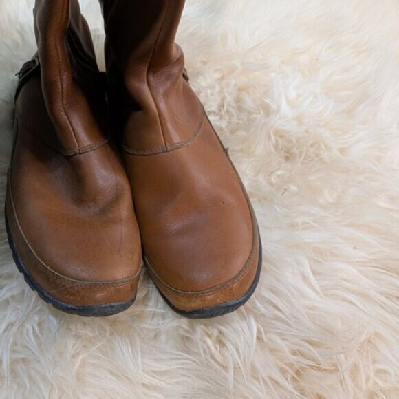 Women's The North Face Awnu Waterproof Winter Boots Brown Leather Size 7.5 - Picture 9 of 10